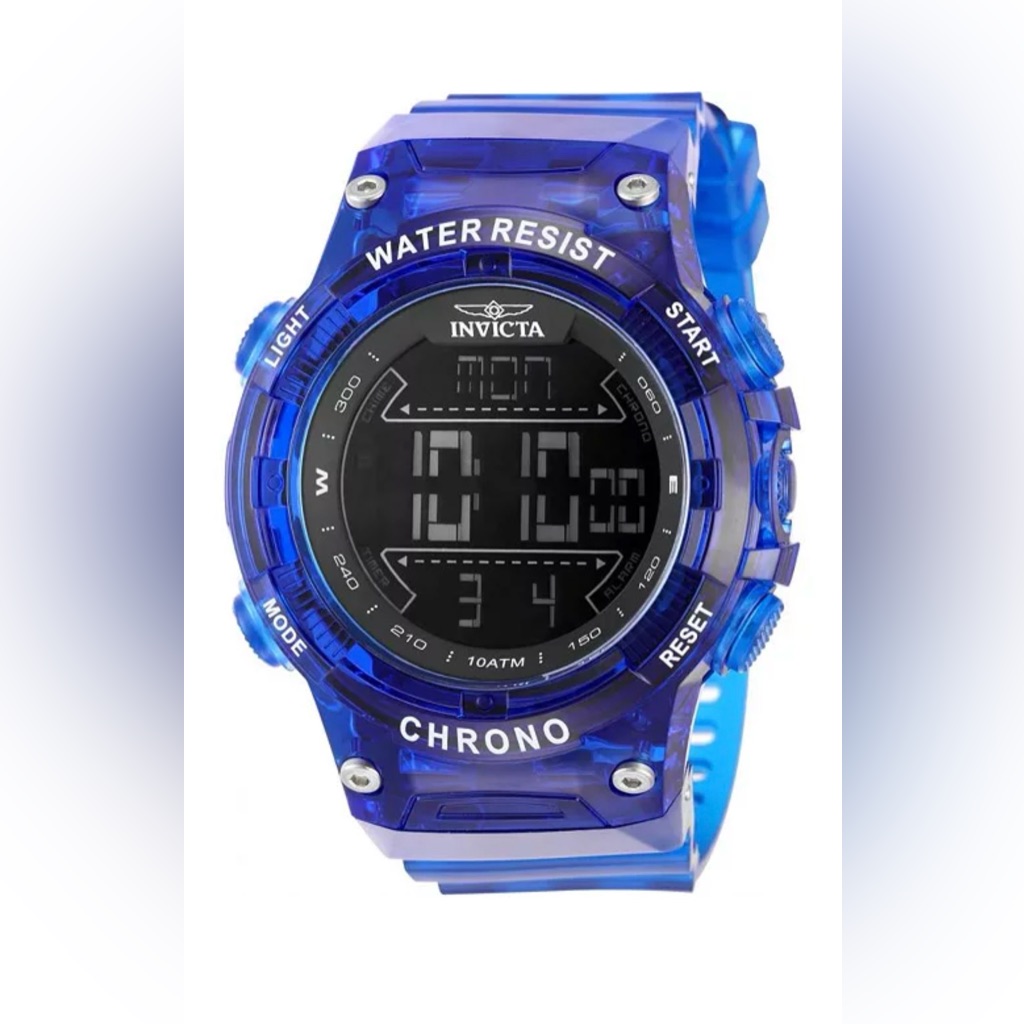 Invicta Mens 49048 Invicta Racing Digital GmtAlarm Black Dial Watch